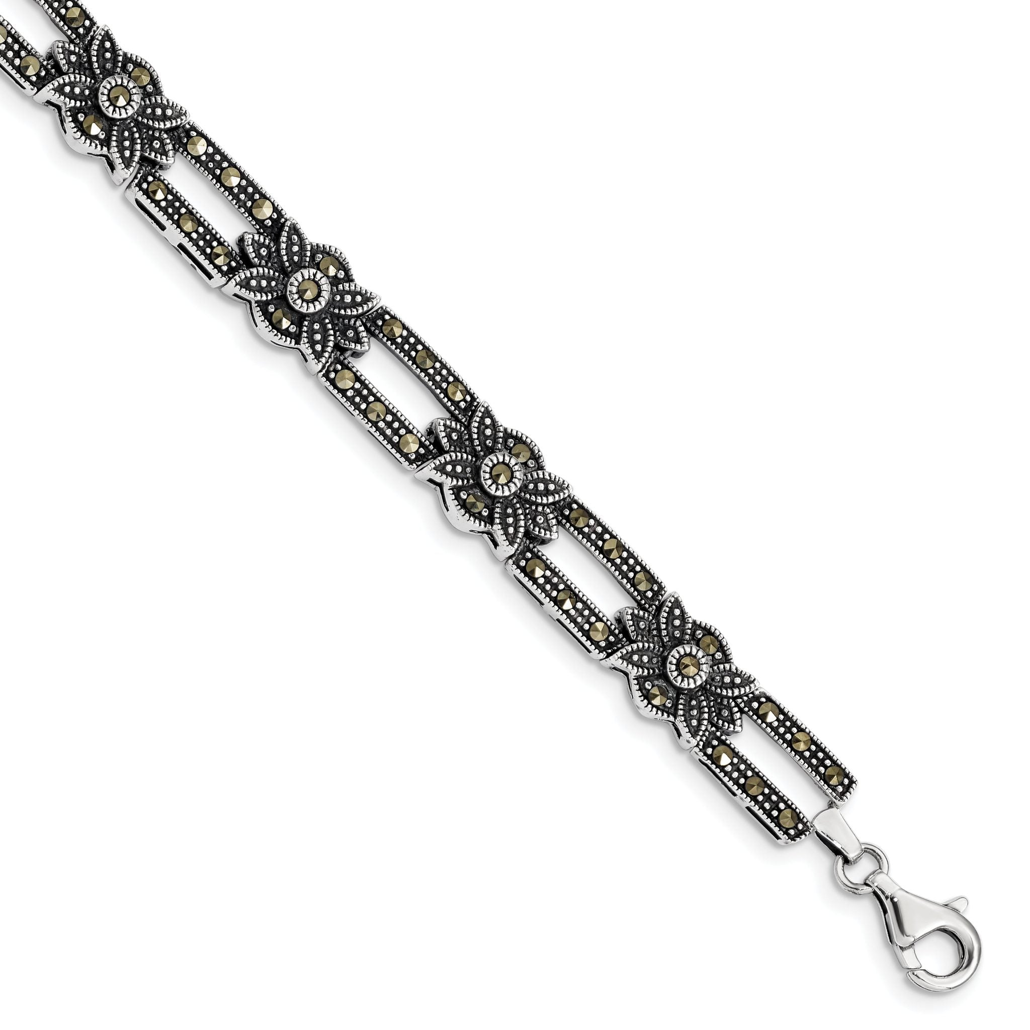 Sterling Silver Rhodium-plated Marcasite Bracelet Main image