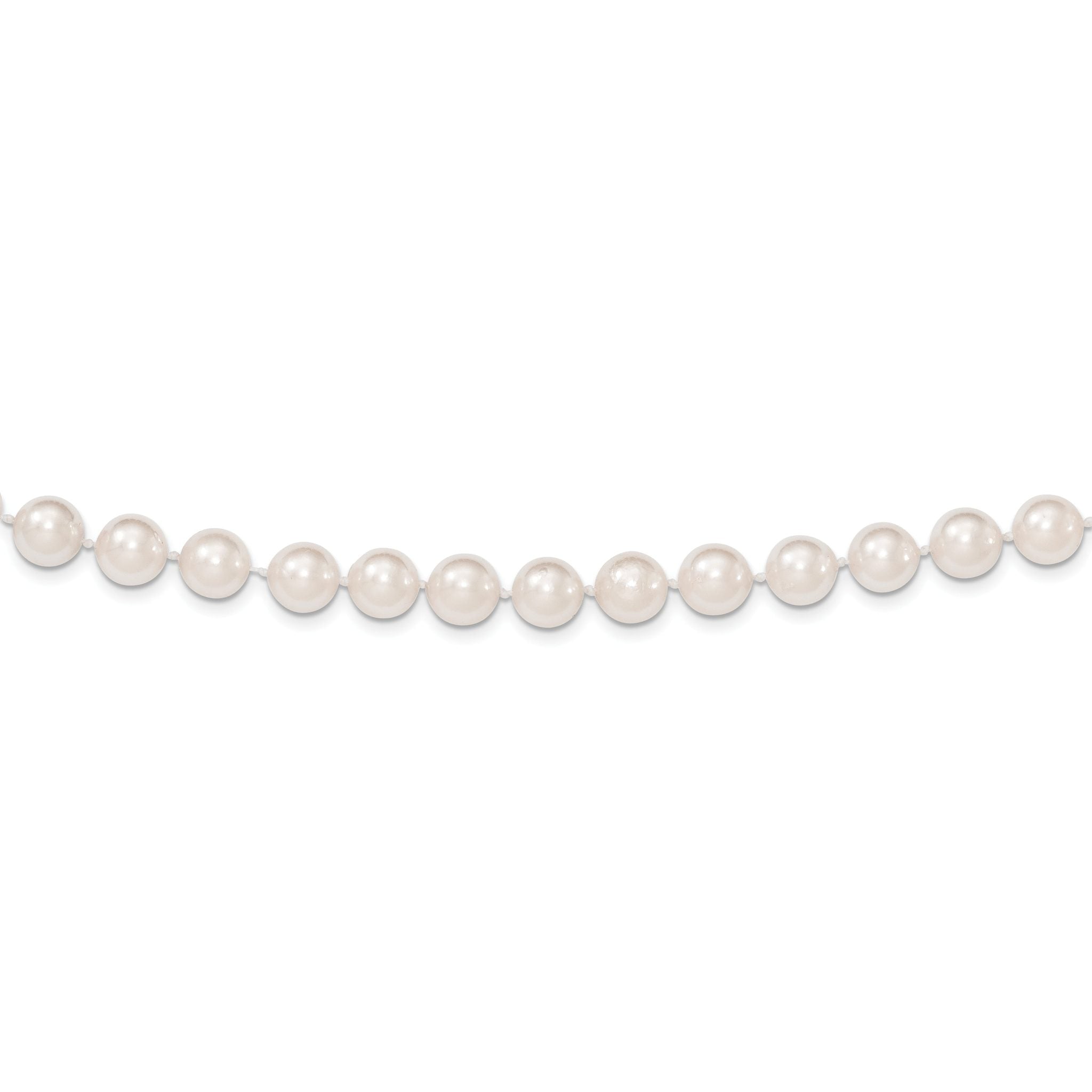 14k 8-9mm White Round Saltwater Akoya Cultured Pearl 8 inch Bracelet Main image