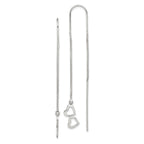 Double Heart Threader Earrings in Sterling Silver