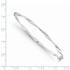 14K White Gold Twisted Bangle with Hinged Safety Clasp