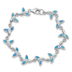 Sterling Silver Rhodium-Plated Whale Tail 7.75 inch Bracelet