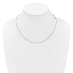 Sterling Silver RH-plt 1.55mm Loose Rope 1in+1in Adjustable Chain