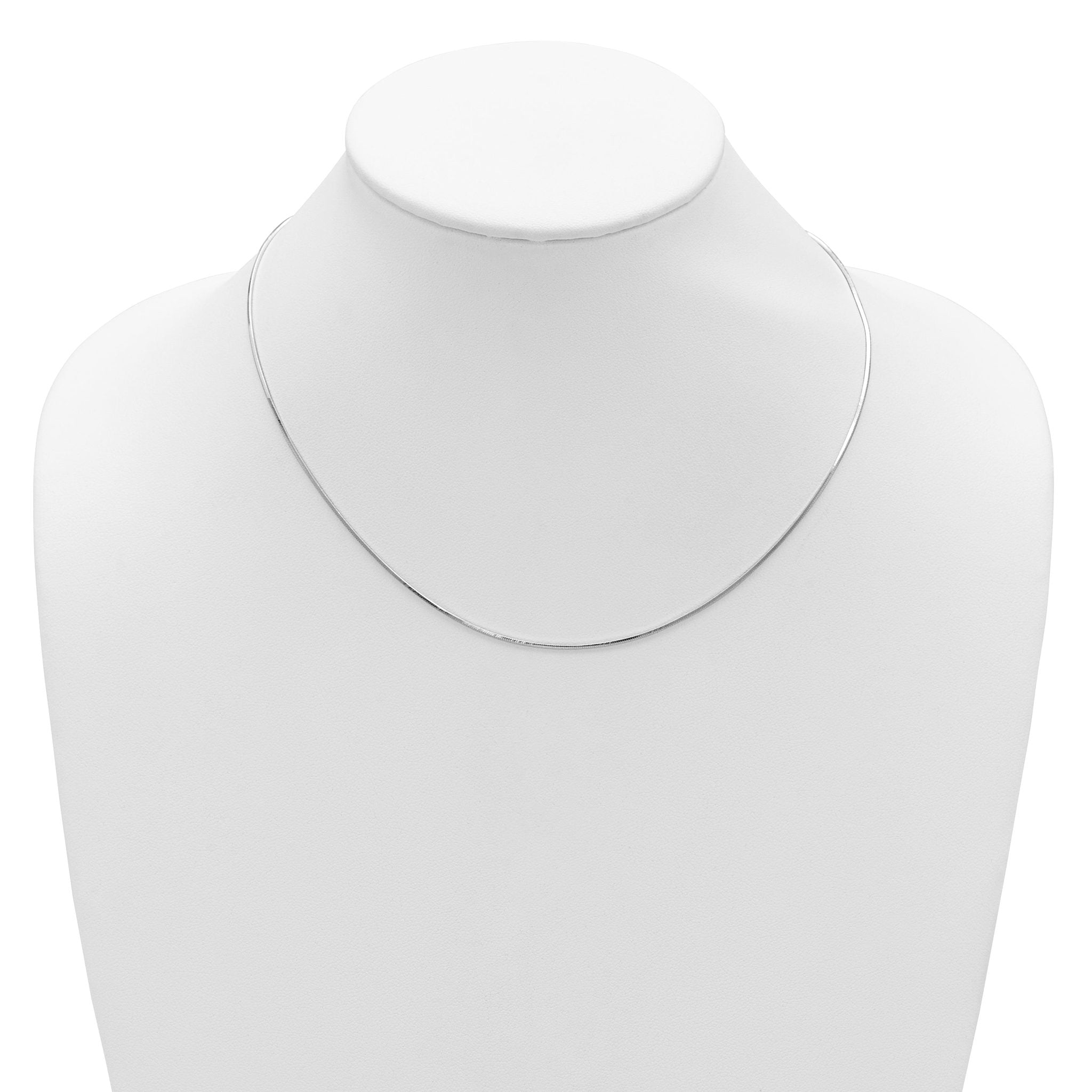 SS RH-plated 1mm D/C Square Snake 1in+1in Adjustable Chain