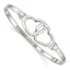 Sophia Jewelers Sterling Silver Heart Bangle with Rhodium Polish