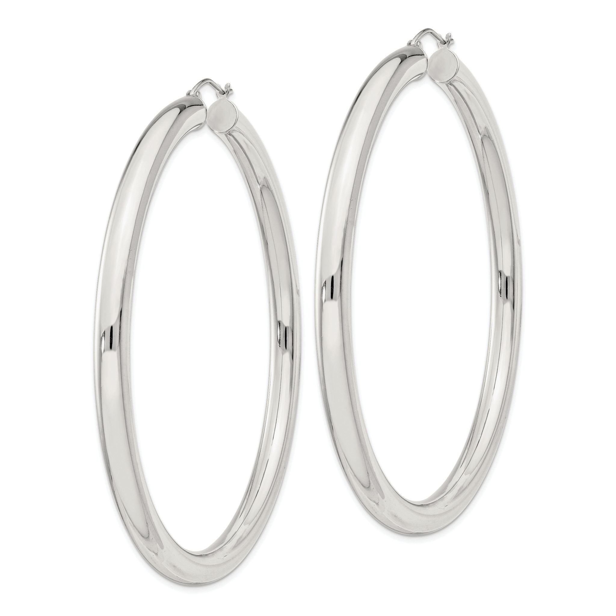 Sterling Silver 5mm Round Hoop Earrings Secondary image
