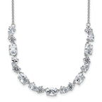Cheryl M Sterling Silver Rhodium-plated Polished Fancy CZ Necklace