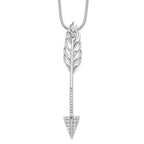 Sophia Jewelers 925 Sterling Silver CZ Arrow Necklace 18-inch Extender