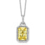 Cheryl M Sterling Silver Rhodium-plated Fancy Yellow Checkerboard-cut and White Brilliant-cut CZ 18 Inch Necklace