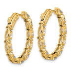 14K Yellow Gold 5 ct Lab-Created Diamond VS+ F+ Oval-Cut In-and-Out Hoop Earrings