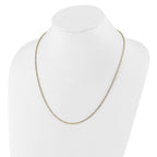 Sterling Silver w/Gold-tone Adjustable 2mm Cyclone Chain
