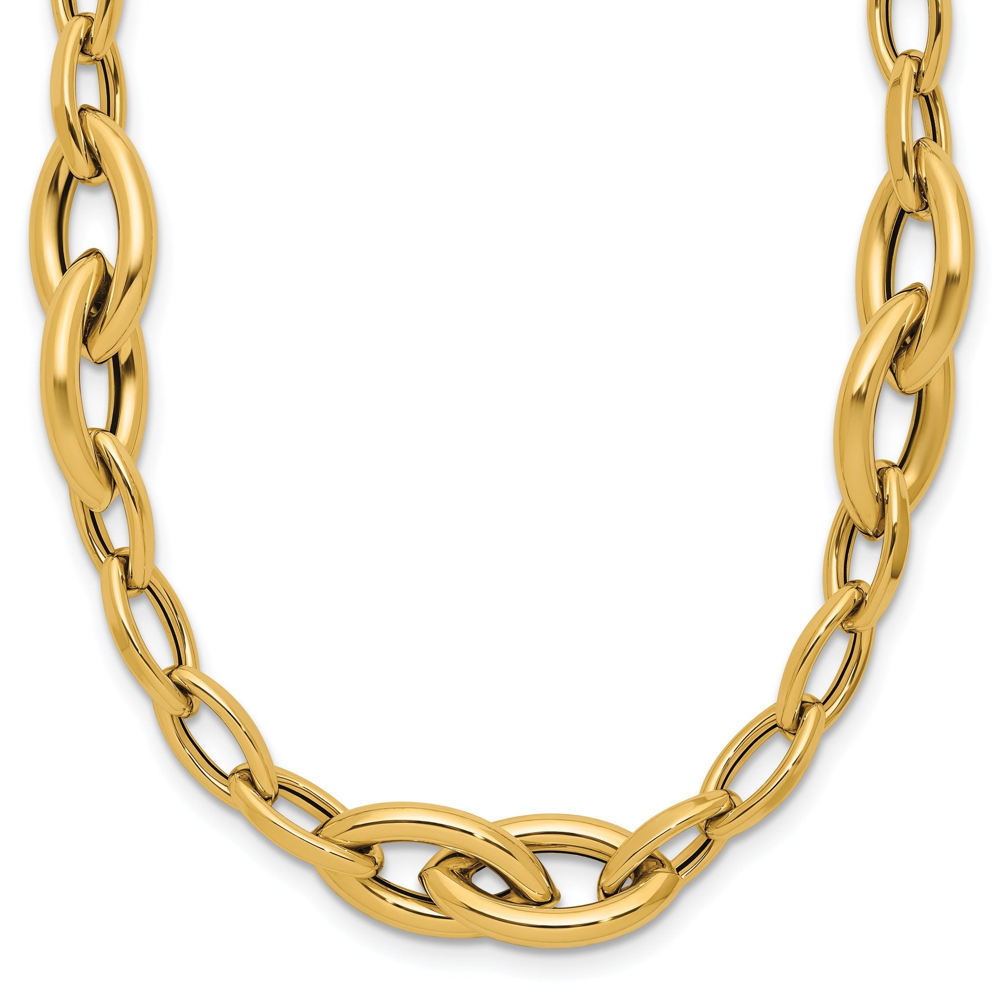 14K Polished Fancy Link Necklace Main image