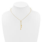 14k Polished Oval 3-Dangles 16 inch Necklace Plus 2 inch Extender