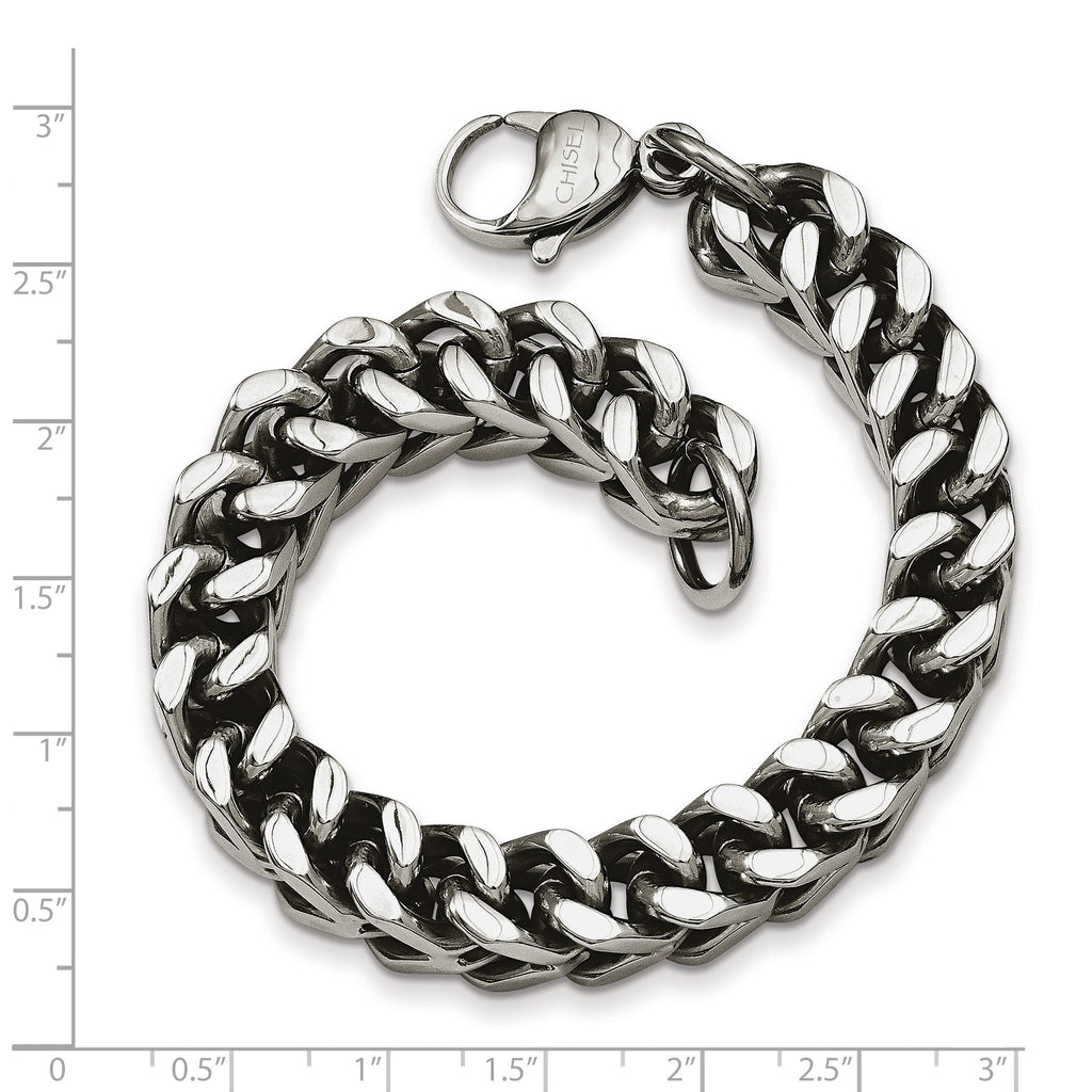 Heavy Wheat Chain Bracelet in Stainless Steel, 10mm