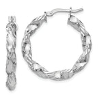 Sophia Jewelers Sterling Silver 925 Twisted Hoop Earrings Elegant Polished Finish
