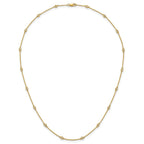 14k Complete 1/4 carat Bezel-set Diamond and Cable Chain 16-Station 16 inch Necklace