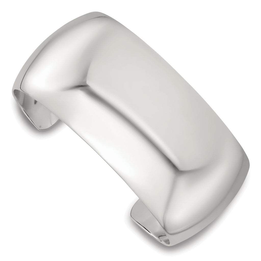 Sterling Silver Polished 30mm Domed Cuff Bangle