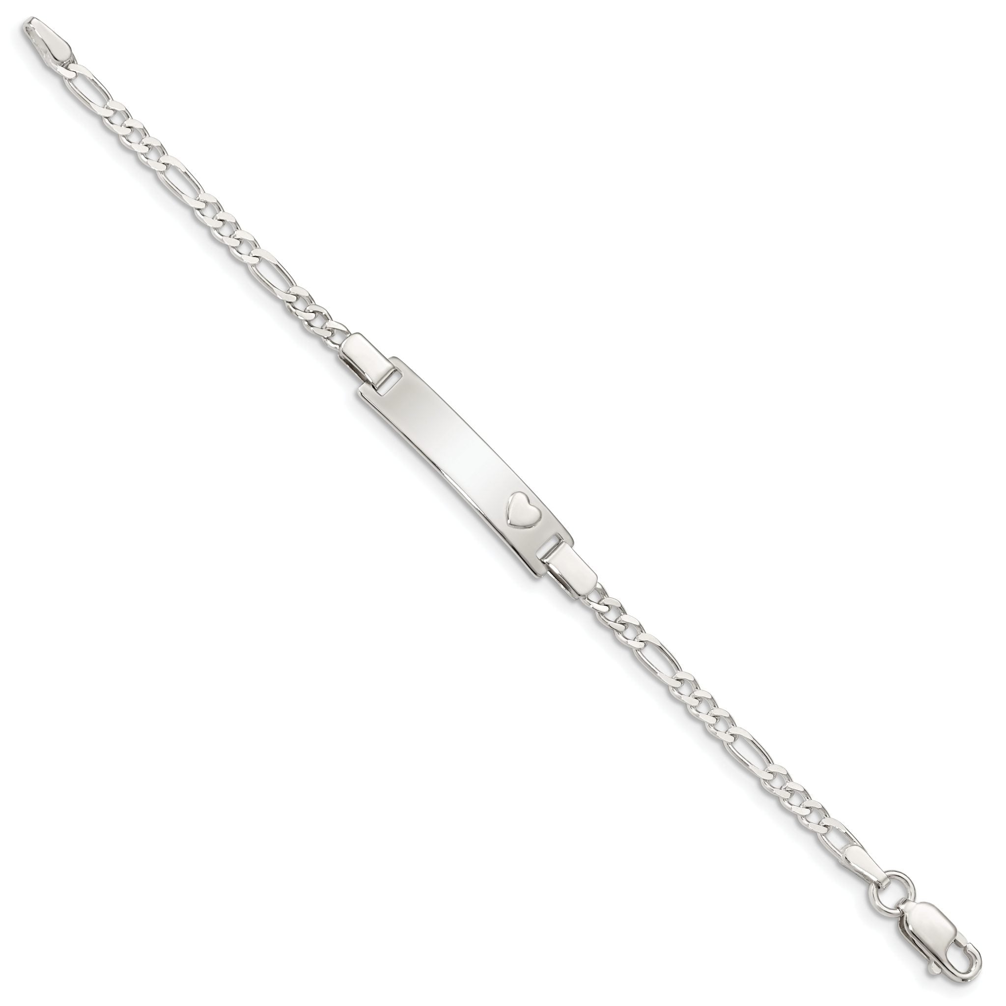 Sterling Silver Baby ID with Heart Bracelet Secondary image