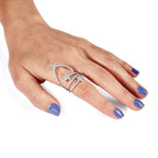 Pure Fire Sterling Silver Rhodium-platedod-plated Cubic Zirconi Star Ring