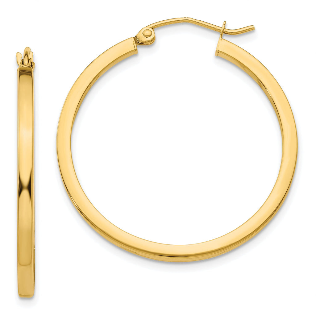 Sophia Jewelers 14K Gold Polished Square Hoop Earrings for Women