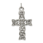 Sterling Silver 925 Antiqued Celtic Cross Pendant with Polished Finish
