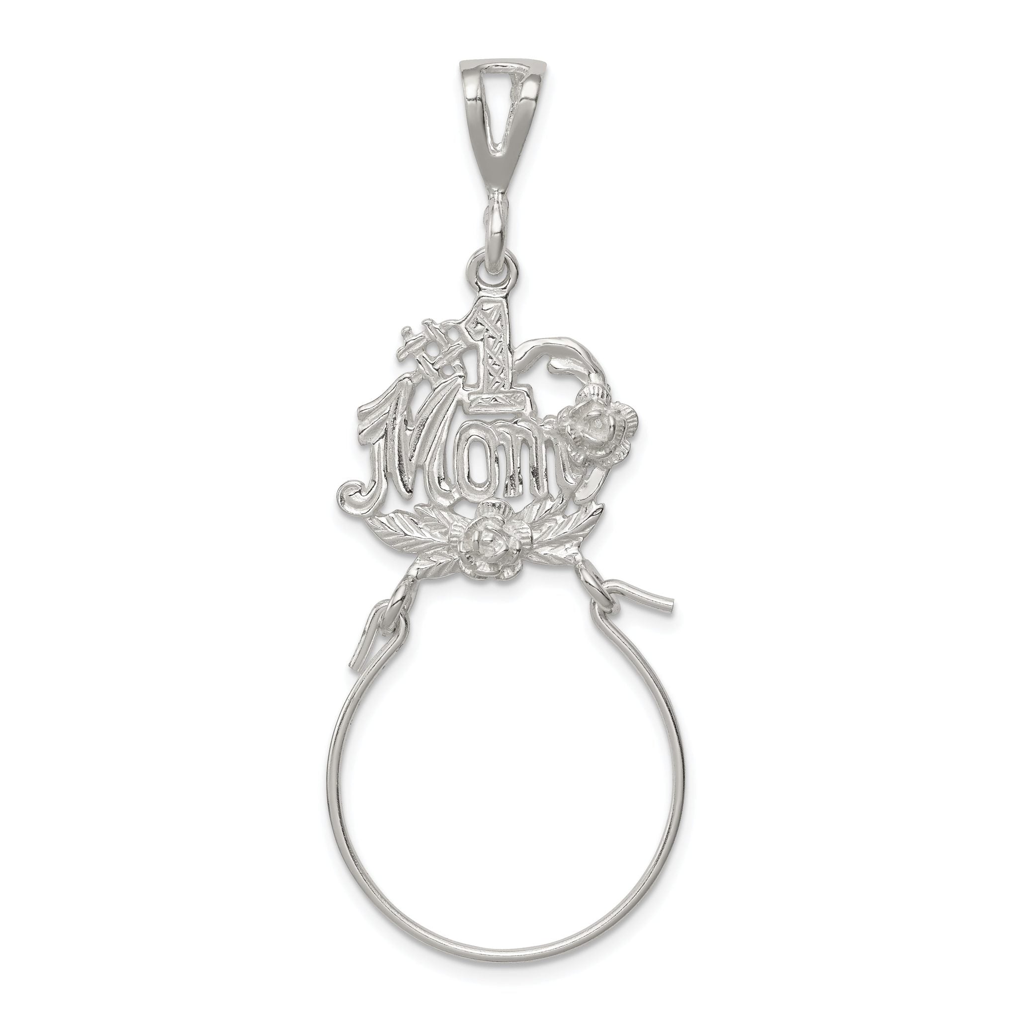 Sophia Jewelers Sterling Silver 925 Charm Holder with Polished Anti-Tarnish Finish