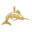 14K 3-D Polished Satin White Marlin Charm