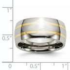 Sophia Jewelers 14K Gold Inlay Titanium Polished Unisex Wedding Band