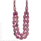Sterling Silver Charoite, Jade, Pink and Purple Jasper With 2in ext Necklace