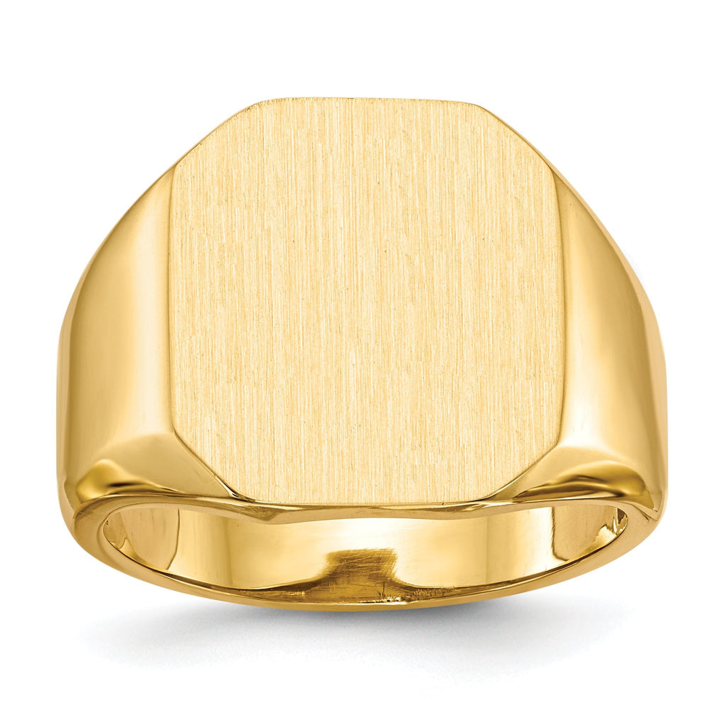 14k 15.0x17.0mm Open Back Mens Signet Ring