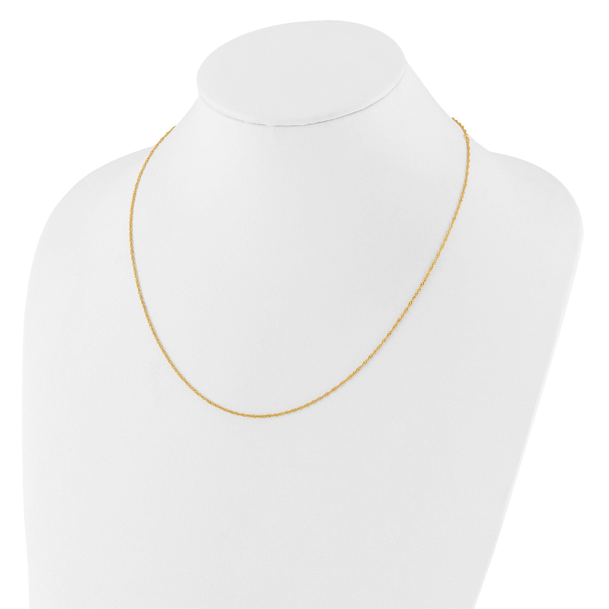 Singapore Adjustable Chain Necklace in 14K Yellow Gold, 1.25mm