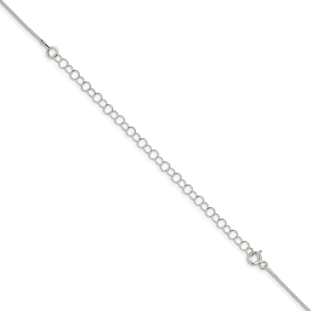 Sterling Silver 1mm Round Spiga Chain With 2 Inch Extension
