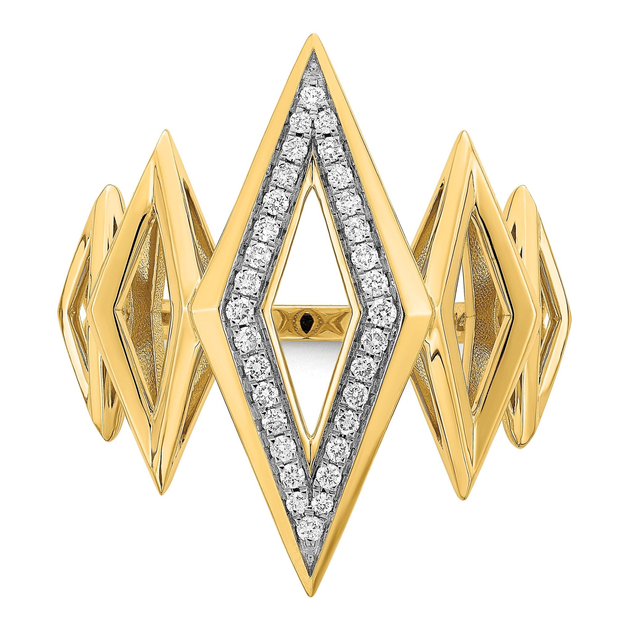 14k Polished Fancy Geometric Diamond Ring