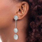 Sterling Silver Rh-plated Radiant Essence Polished/Scratch Earring