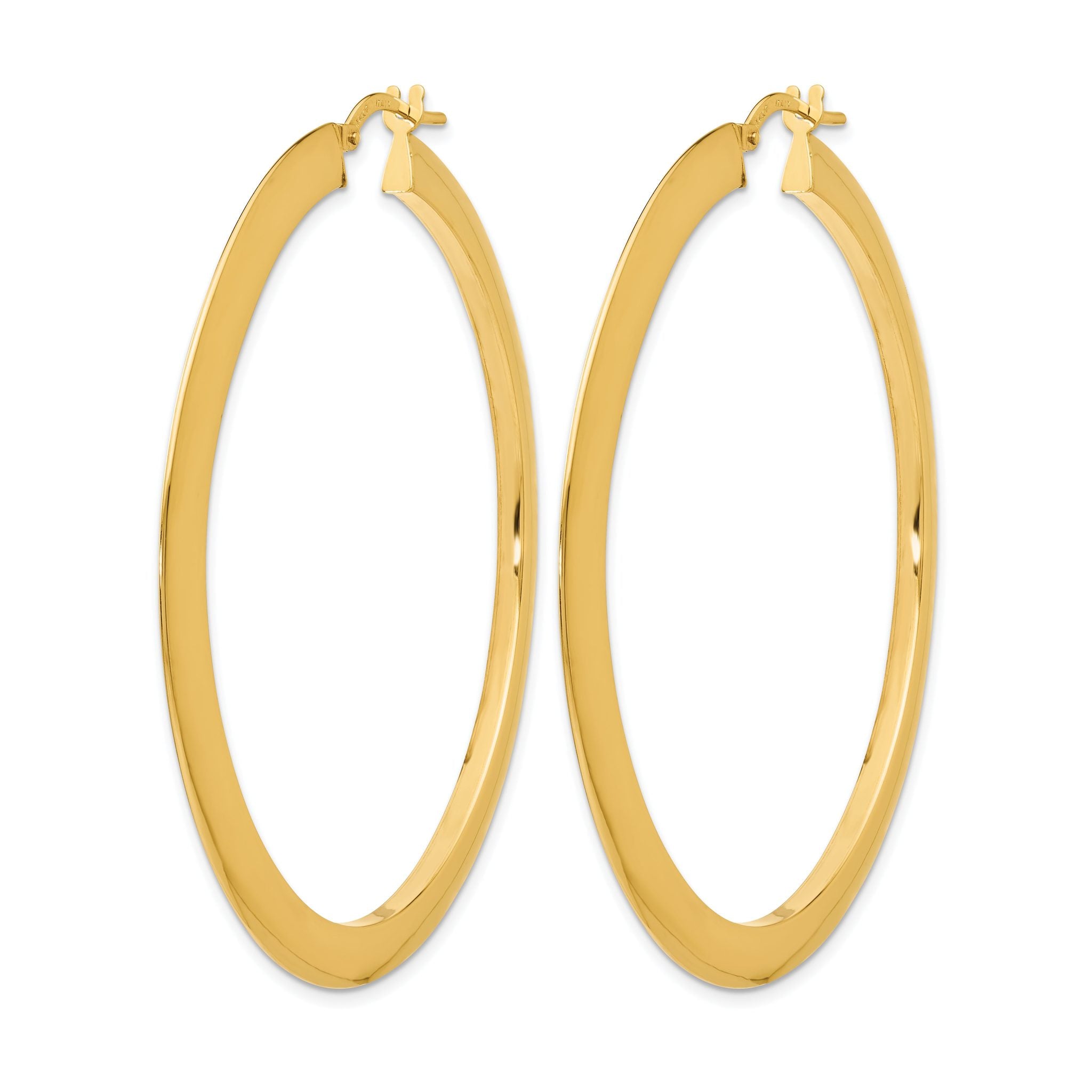 14K Polished Hoop Earrings Secondary image