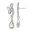 1928 Jewelry Silver-tone Sparkling Clear Crystal Teardrop Vintage Style Dangle Post Earrings