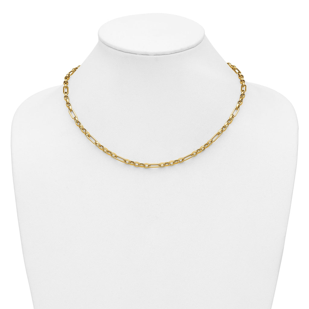 14K Polished Fancy Link Necklace