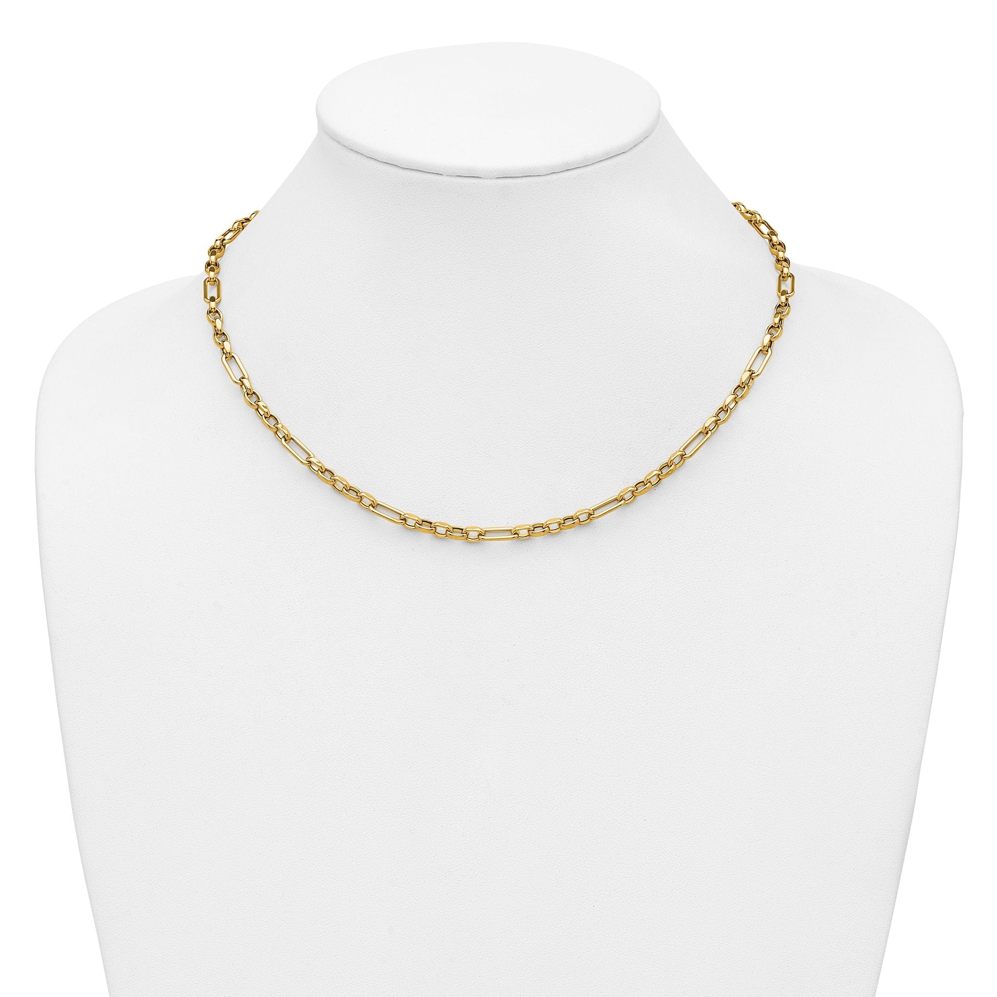 14K Polished Fancy Link Necklace