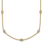 14k Complete 1/2 carat Bezel-set Diamond and Cable Chain 13-Station 16 inch Necklace