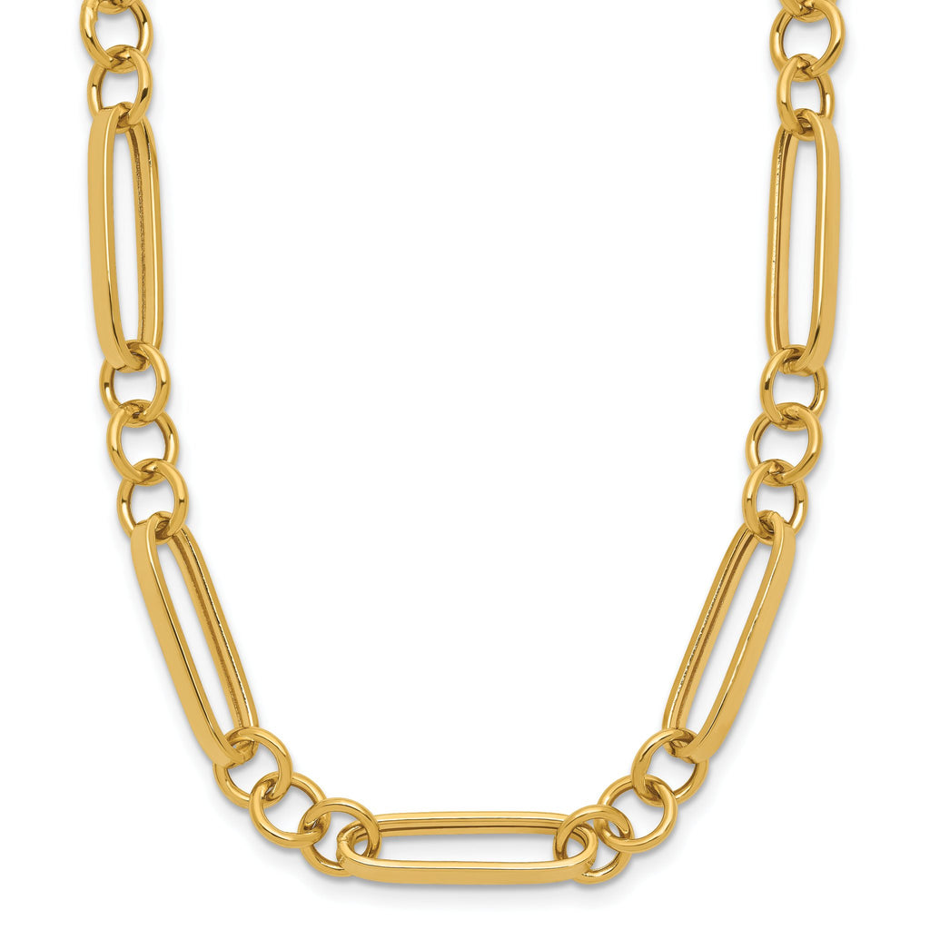 14K Polished Fancy Link Necklace