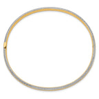 14k 3/16 w/White Rhodium Diamond-Cut Hinged Bangle