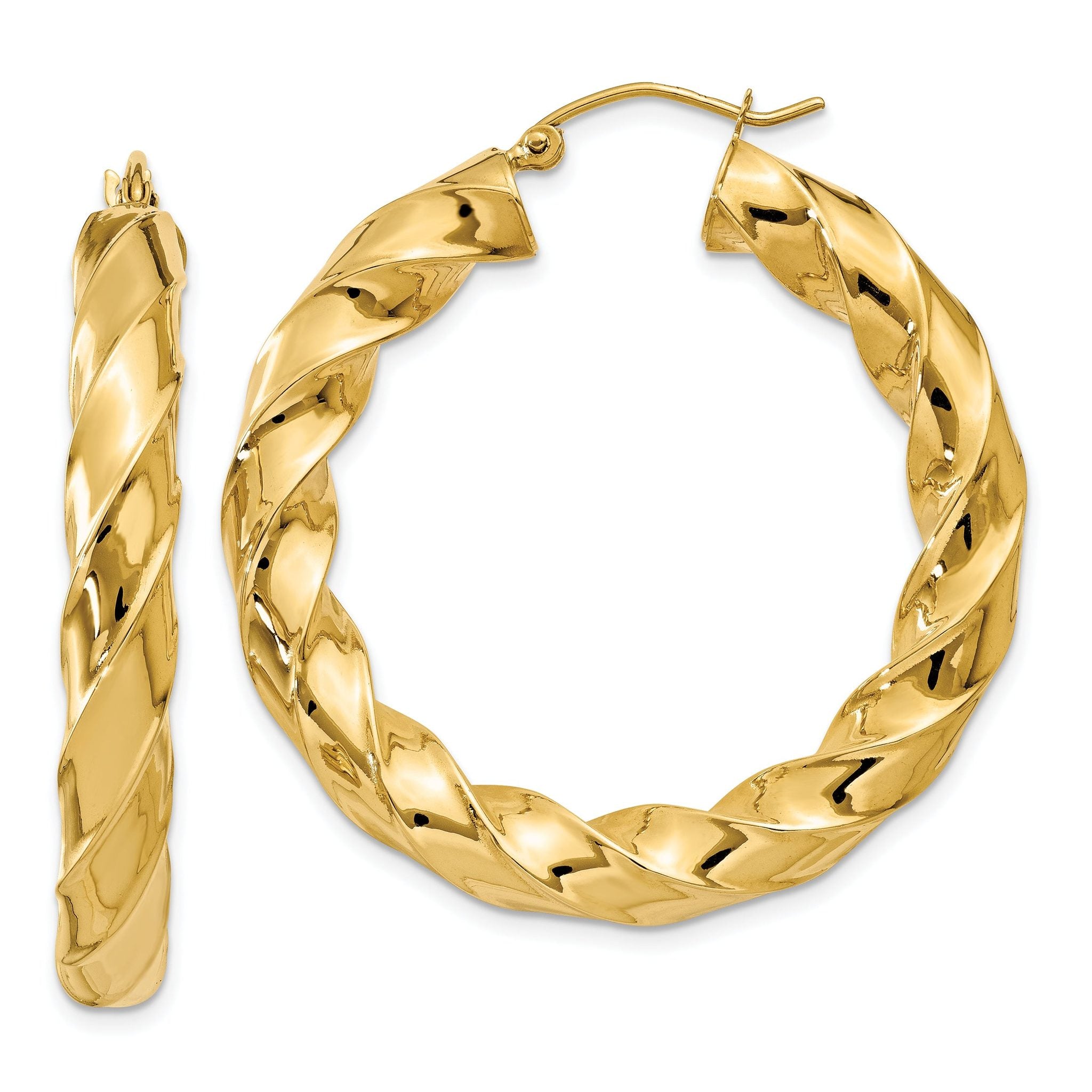 14k Polished 5.0mm Twisted Hoop Earrings Main image