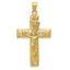 14K Gold Polished Crucifix Charm with Textured Elegance for Timeless Faith