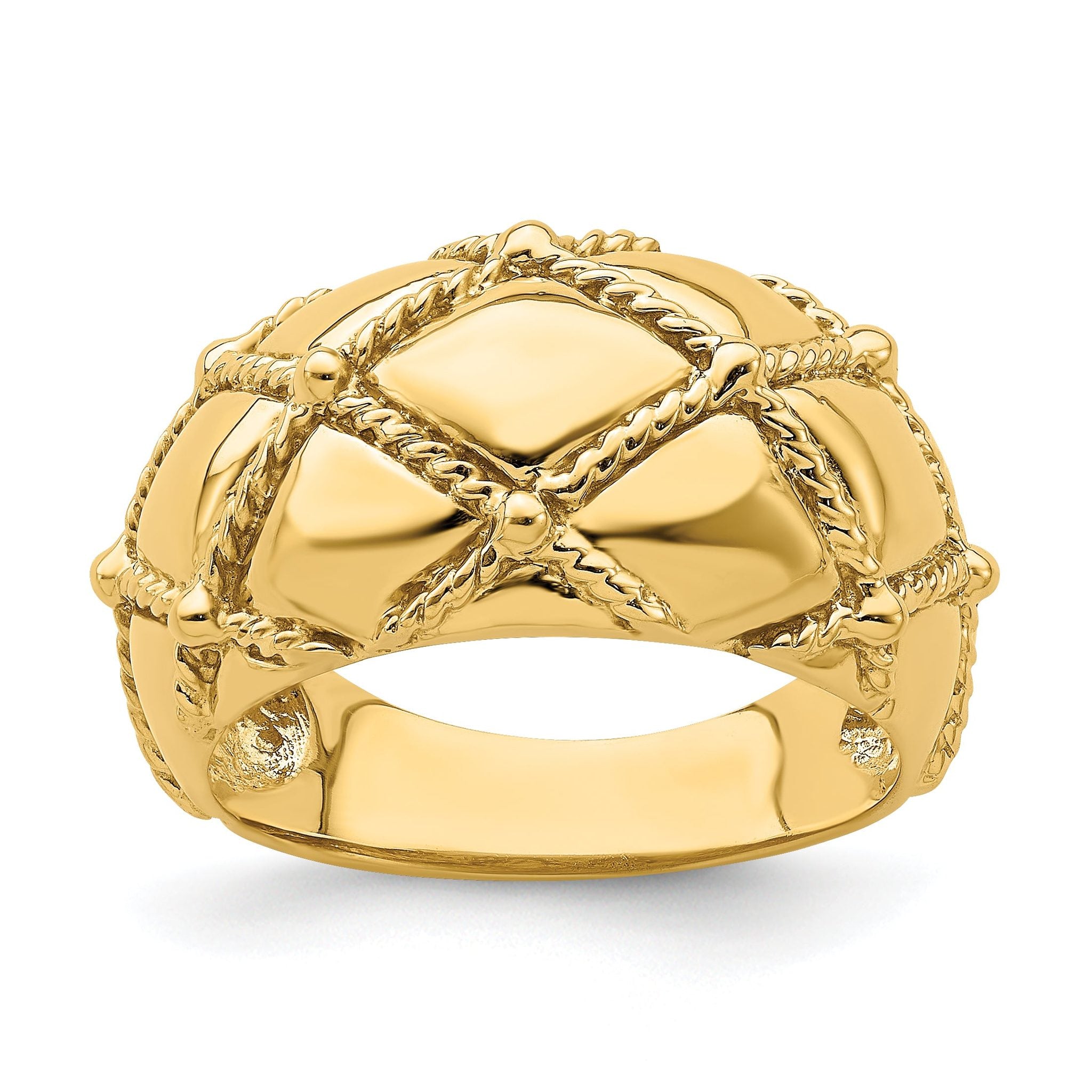 14k Quilted Rope Solid Dame Ring Main image
