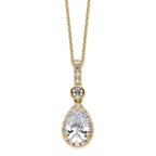 14k 2 carat Lab Grown Diamond VS/SI+ G+ Pear Complete 18 inch Halo Pendant Necklace