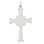 Sterling Silver 925 Antiqued Textured Cross Pendant with Brushed Finish