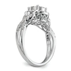 14k White Gold 3/4 carat Lab Grown Diamond VS/SI+ G+ Complete Cluster Engagement Ring