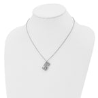 Stainless Steel Polished 2 Piece Cross 18.25in Necklace