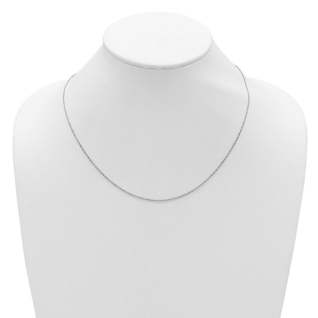 1.1mm 10K White Gold Singapore Chain