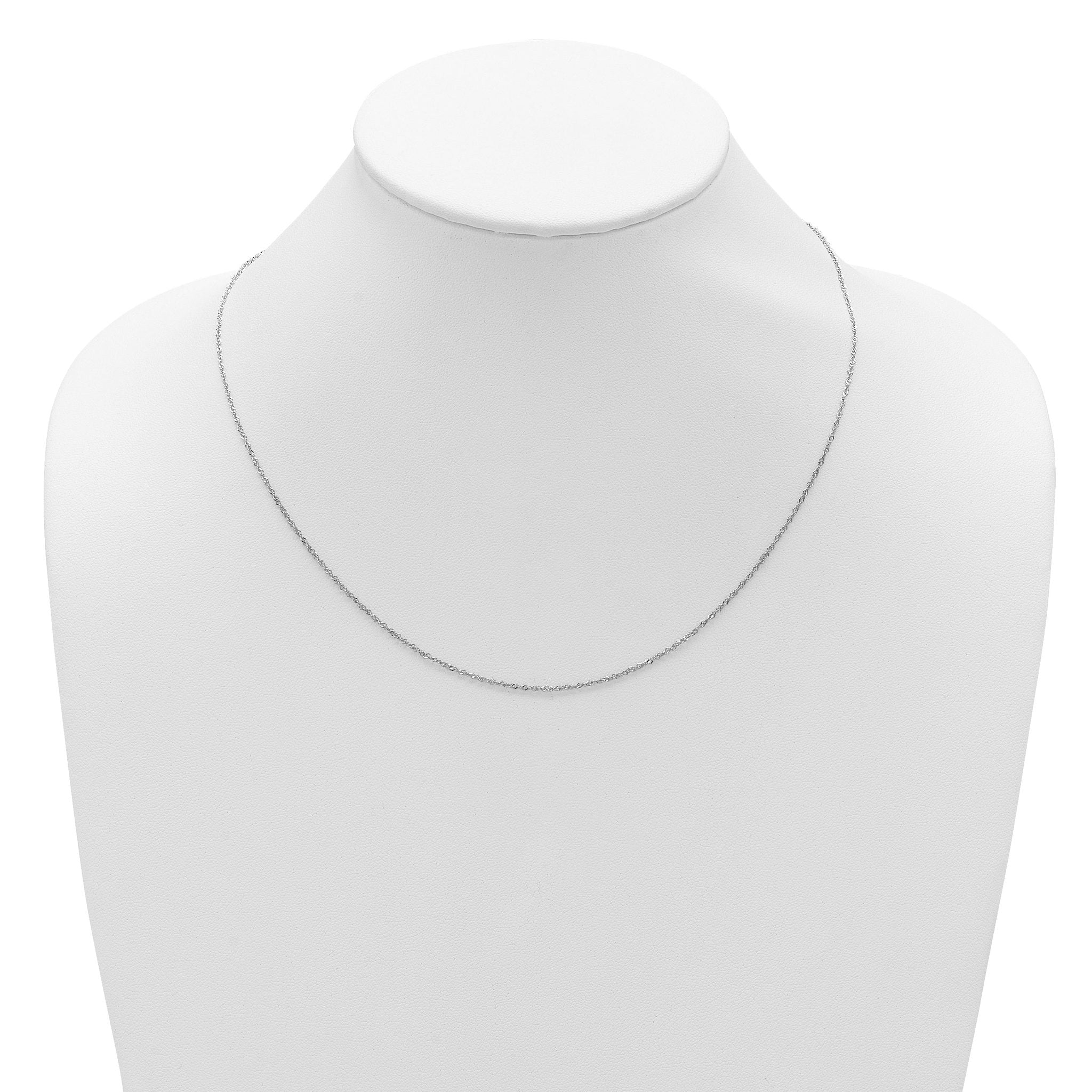1.1mm 10K White Gold Singapore Chain