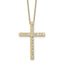 Sterling Shimmer Sterling Silver Gold-tone Flash Gold-plated 2.3mm CZ 21 Stone Cross 16 inch with 2 inch Extension Necklace